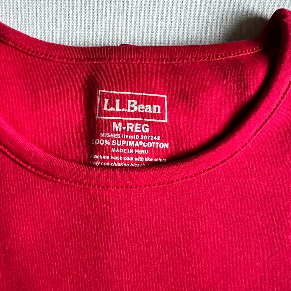 L.L. Bean Red Short Sleeve Tee - Picture 4 of 9